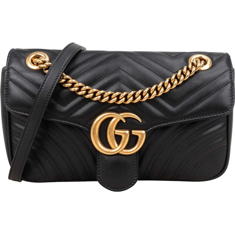Gucci Chevron Leather GG Marmont Camera Crossbody Bag
