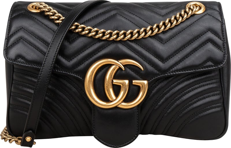 Gucci Matelassé Leather GG Large Marmont Shoulder Crossbody Bag