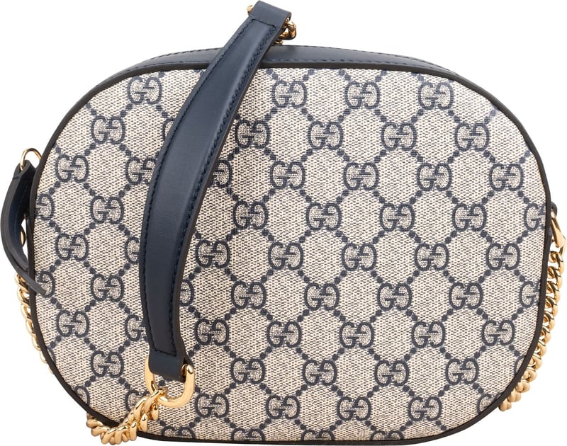 Gucci Monogram GG Supreme Small Oval Crossbody Bag
