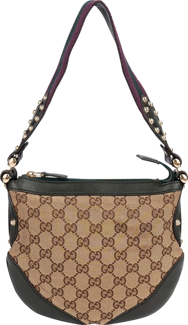Gucci Monogram GG Canvas Studded Pelham Shoulder Bag