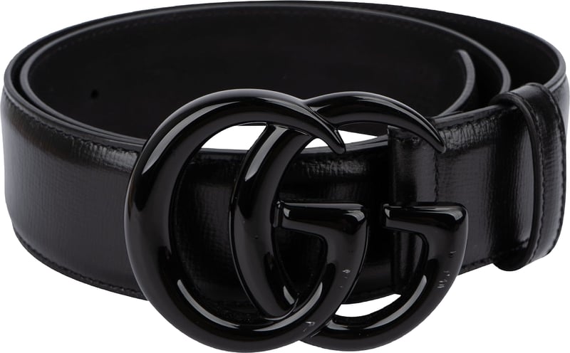 Gucci Black Leather GG Marmont Belt (75 / 30)