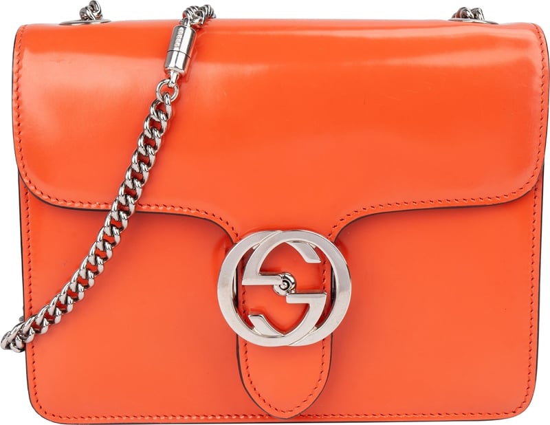 Gucci Patent Leather Interlocking GG Crossbody Bag