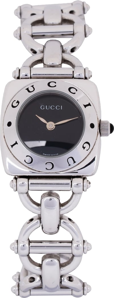 Gucci Silver Tone Chain Horsebit 6400L Woman Watch