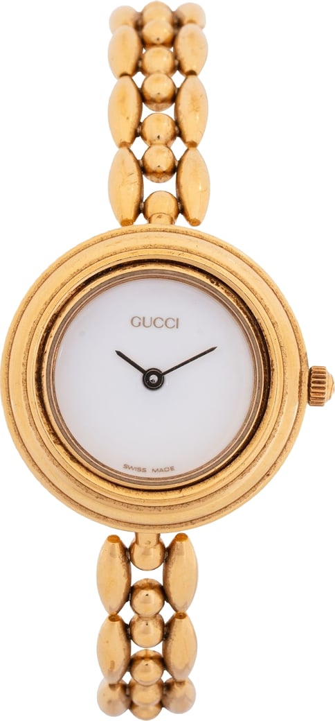 Gucci Gold Tone Change Bezel Bangle 11/12.2 Women Watch