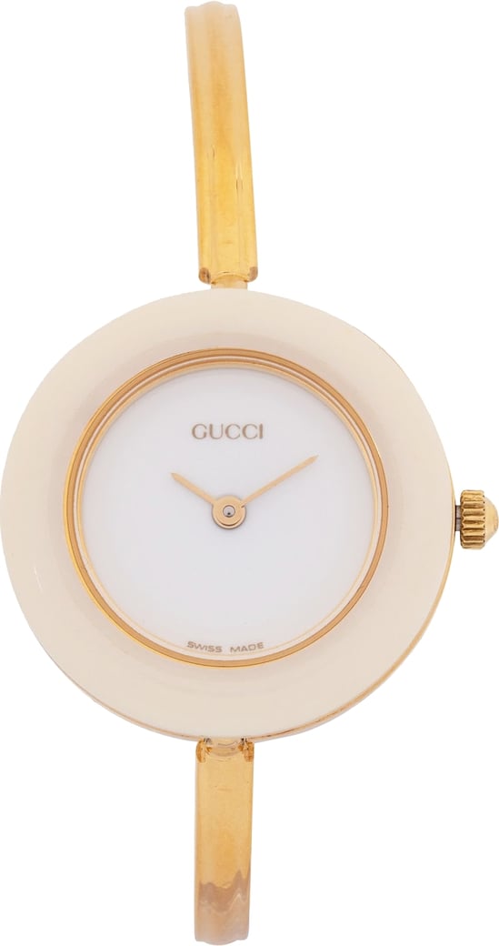 Gucci Gold Tone Change Bezel 11/12.2 Bangle Woman Watch