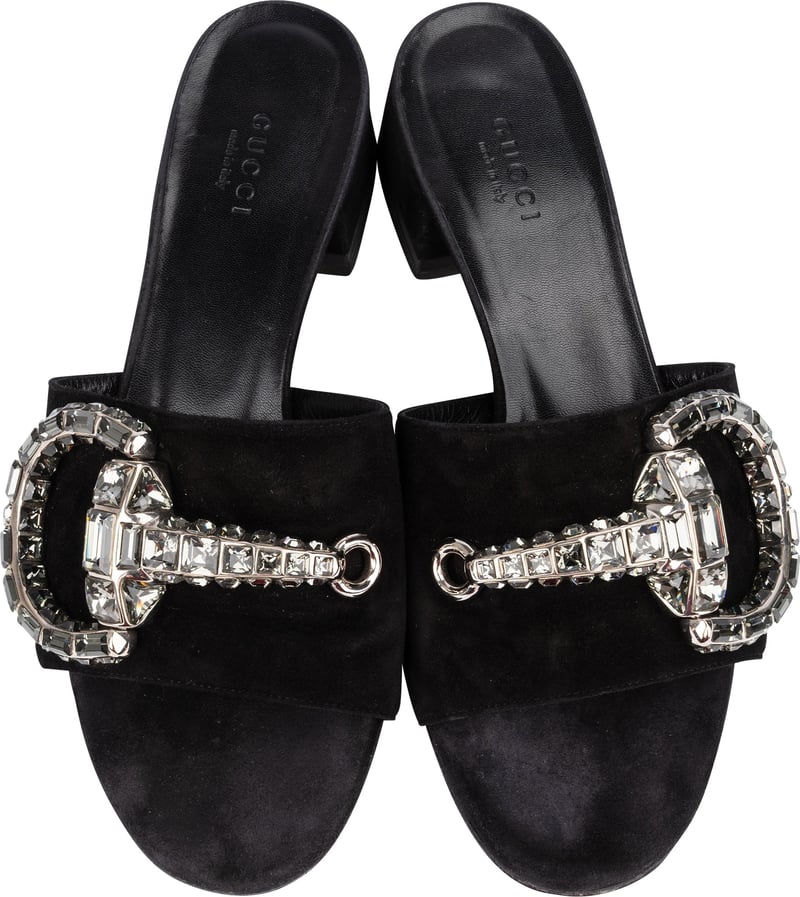 Gucci Crystal Horsebit Pumps (36,5)