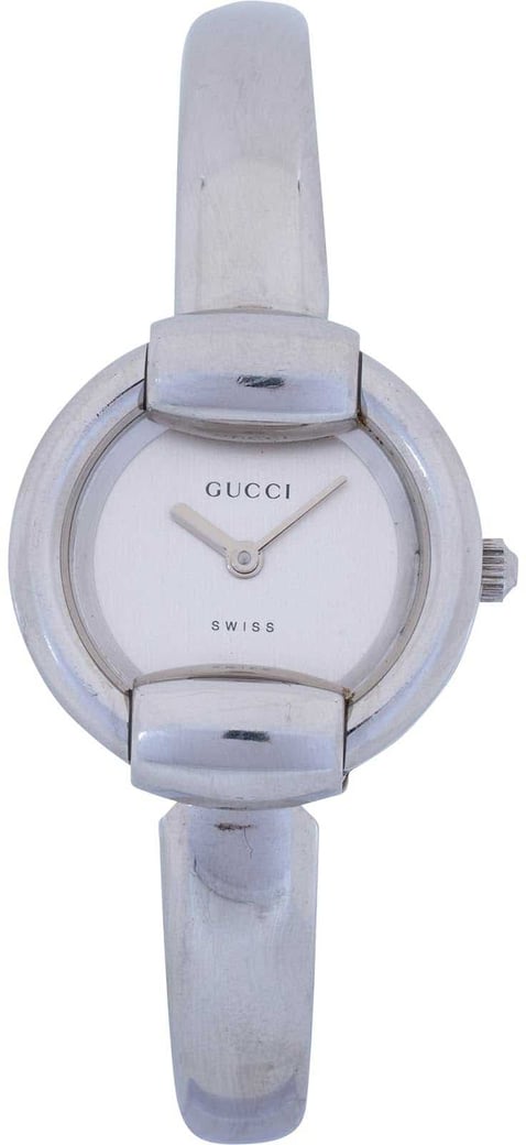 Gucci Siver Tone G 1400L Bangle Woman Watch