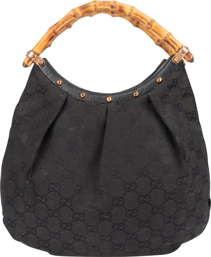 Gucci GG Monogram Bamboo Handbag