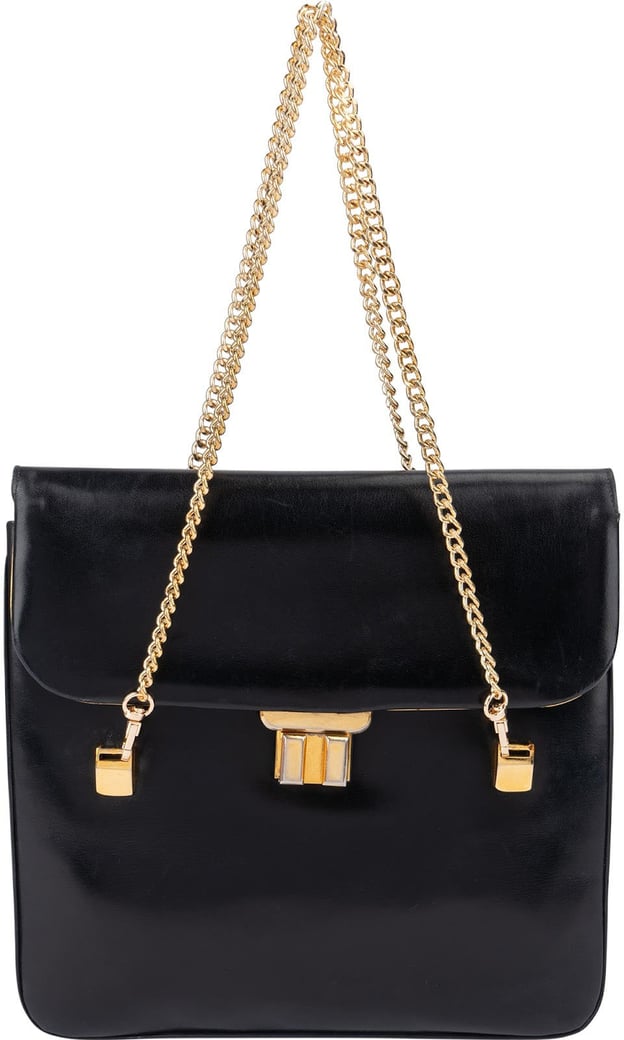 Gucci Black Leather Vintage Handbag