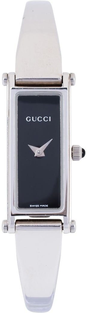 Gucci Silver Tone Horsebit 1500L Bangle Woman Watch