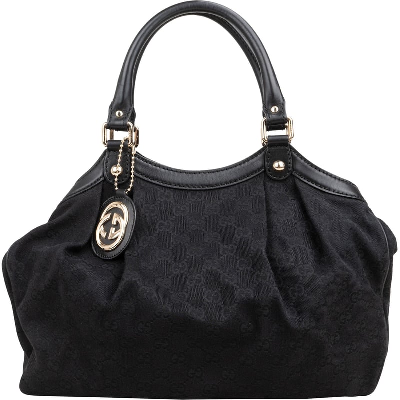 Gucci Black Monogram GG Canvas Sukey Handbag