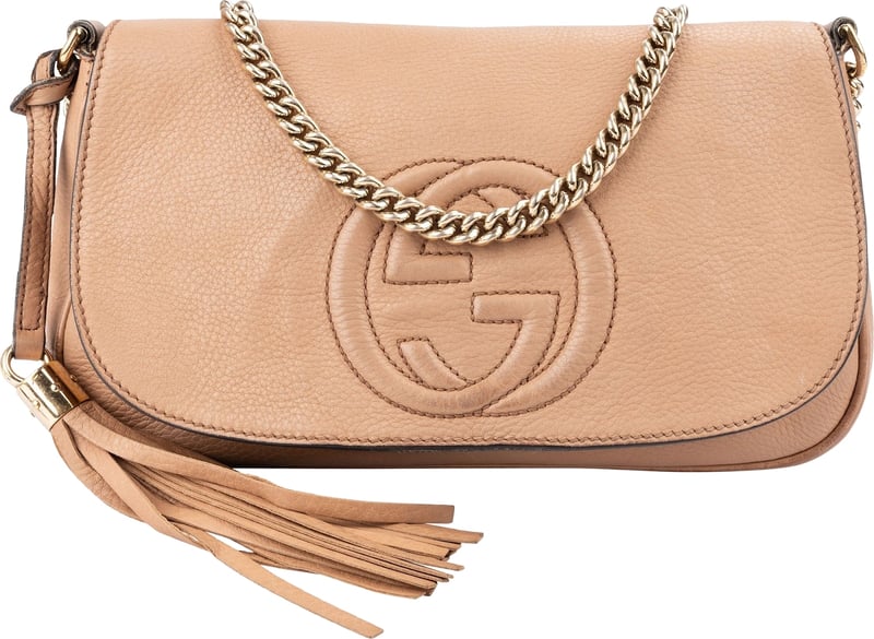 Gucci Grained Leather GG Soho Crossbody Bag