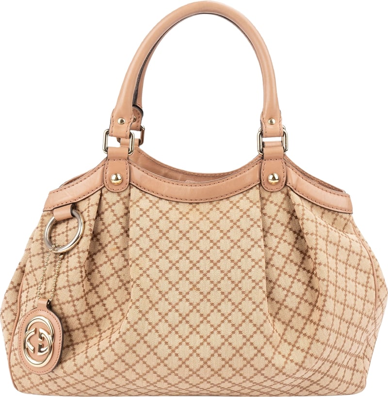 Gucci Diamante Monogram Canvas Sukey Handbag