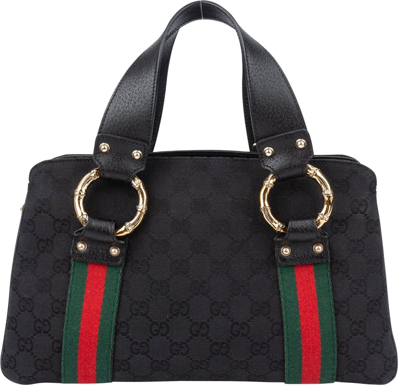Gucci GG Monogram Bamboo Handbag