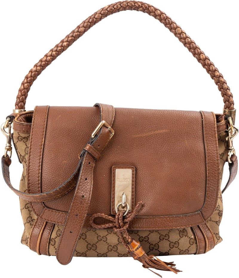 Gucci Monogram GG Canvas Bella Flap Handbag