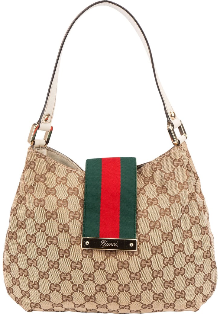 Gucci Monogram GG Canvas Web Hobo Shoulder Bag