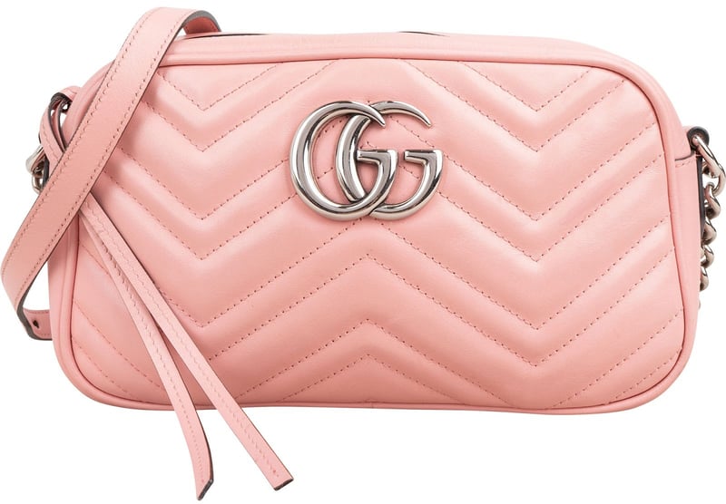 Gucci Monogram Matelassé Leather GG Marmont Camera Crossbody Bag