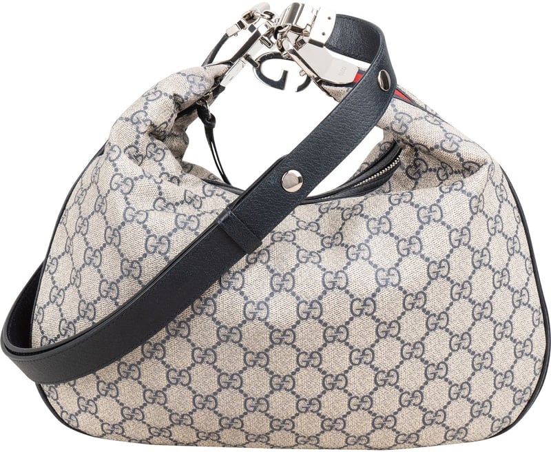 Gucci Monogram GG Supreme Attache Hobo Crossbody Bag