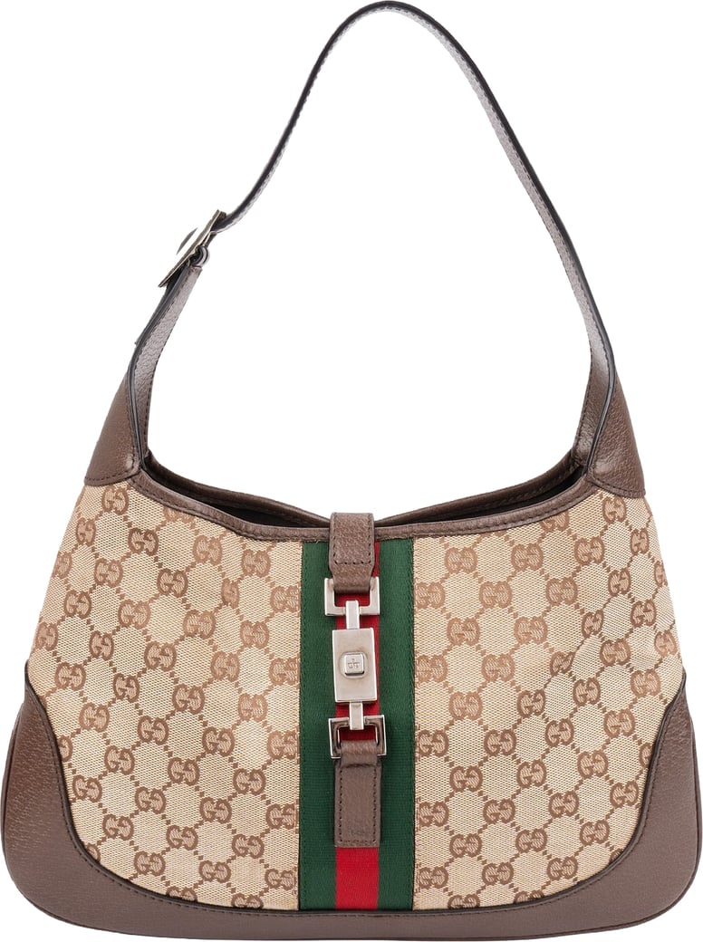 Gucci Monogram GG Canvas Jackie O Web Shoulder Bag New Model