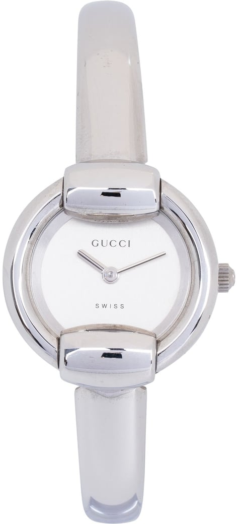 Gucci Silver Tone G Bangle 1400L Woman Watch