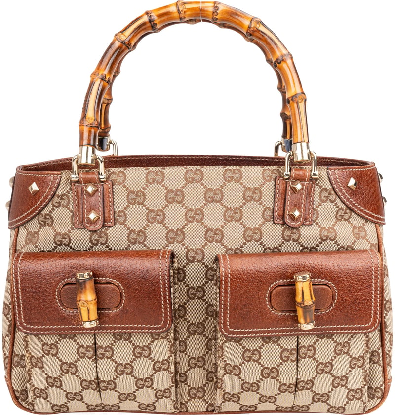 Gucci GG Monogram Bamboo Handbag