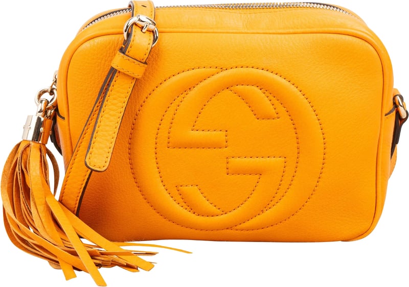 Gucci Grained Leather Soho GG Disco Camera Crossbody Bag