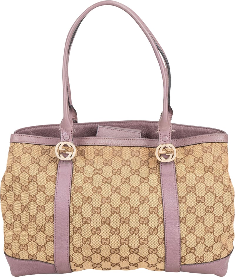 Gucci Monogram GG Canvas Interlocking GG Tote Shoulder Bag