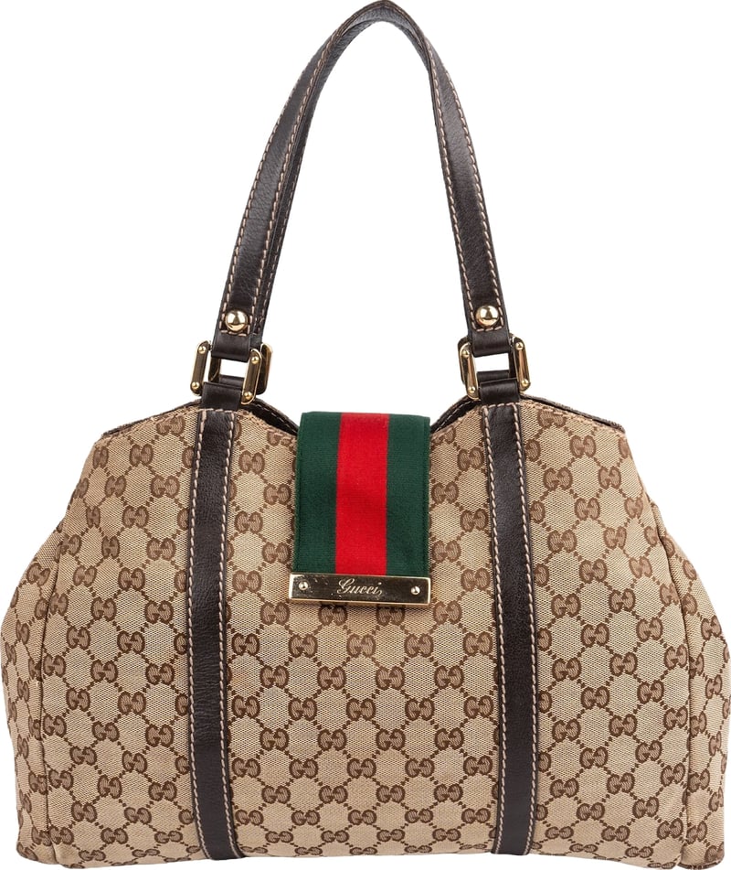 Gucci Monogram GG Canvas New Britt Web Hobo Shoulder Bag