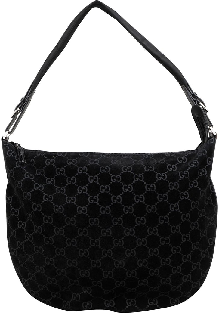 Gucci Monogram GG Suede Hobo Shoulder Bag
