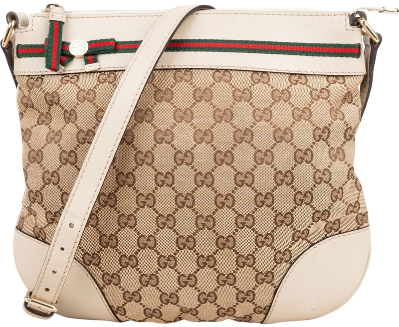 Gucci Monogram GG Canvas Web Princy Messenger Crossbody Bag