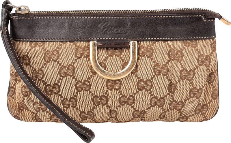 Gucci Monogram GG Canvas Abbey D-Ring Wallet Pochette