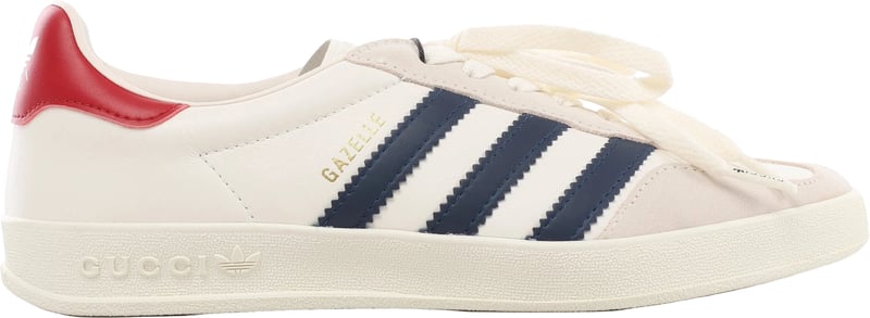 Gucci x Adidas Gazelle Leather Sneakers in White HQ8849, Size EU 40