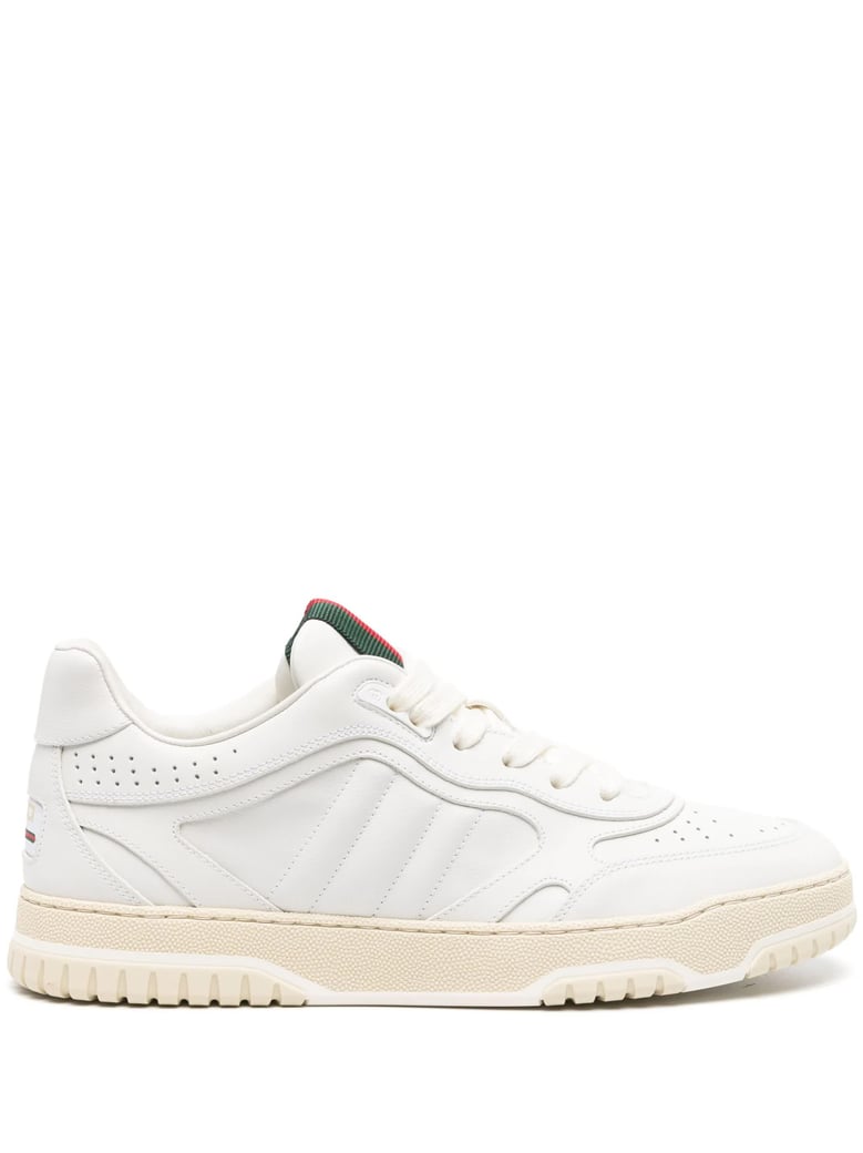 White Re-Web Iconic Web Leather Sneakers