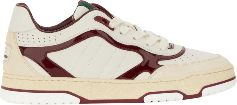 Low-Top White Calfskin Sneakers with Polished Finish