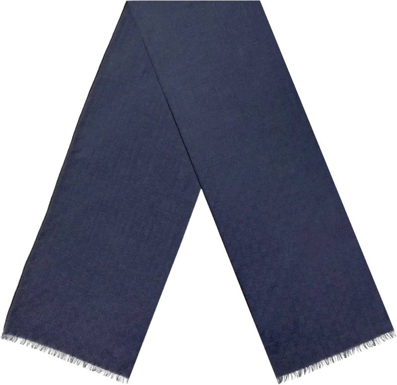 Blue Softly G Wool Silk Scarf