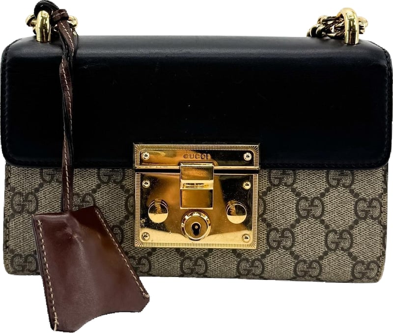 Gucci Padlock Chain Flap Blooms Print GG Coated Canvas and Leather Medium
