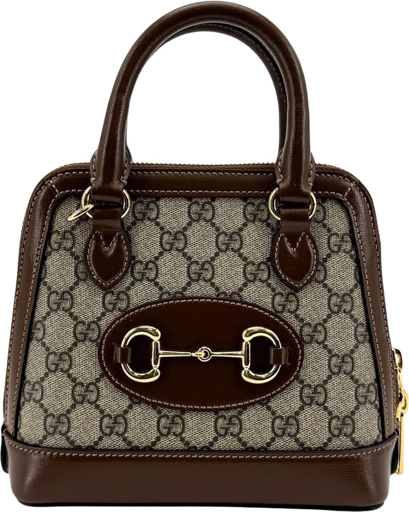 Gucci Horsebit 1955 Top Handle GG Coated Canvas with Leather Mini