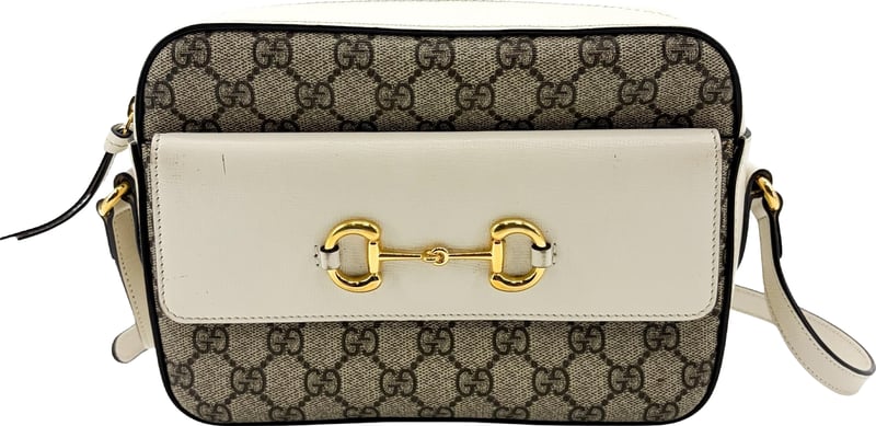 Gucci Horsebit 1955 Flap Pocket Camera GG Coated Canvas and Leather Small