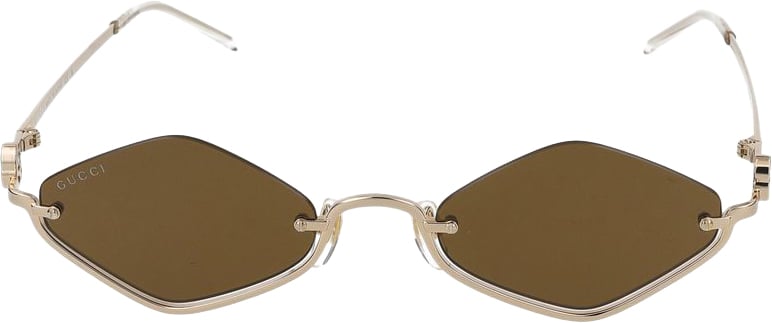 Geometric Frame Gold-tone Metal Gucci Sunglasses