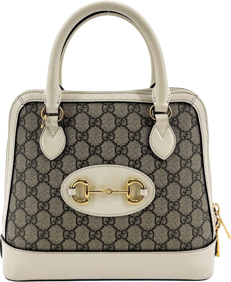 Gucci Horsebit 1955 Top Handle GG Coated Canvas with Leather Small