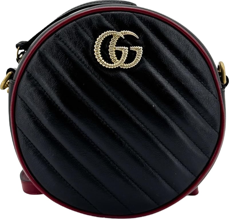 Gucci GG Marmont Round Matelasse Leather Mini