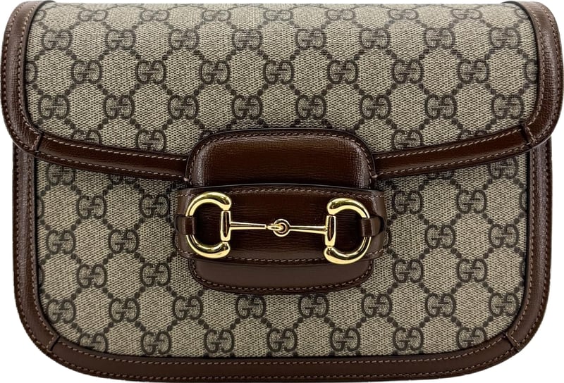 Gucci Horsebit 1955 GG Coated Canvas with Leather Small