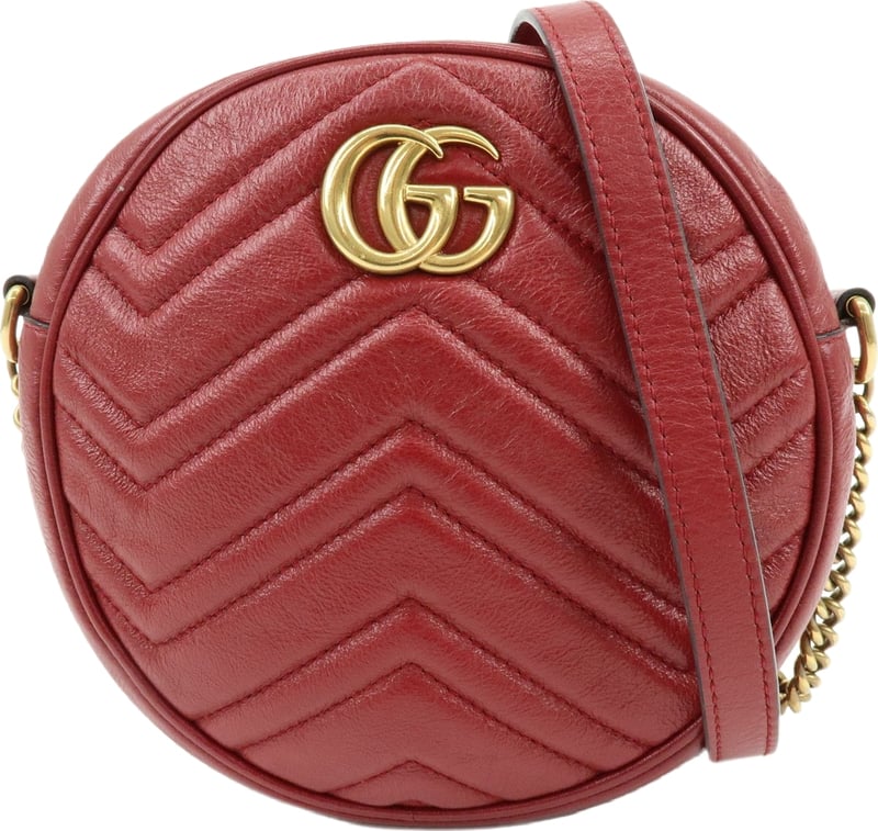 Gucci GG Marmont Round Matelasse Leather Mini