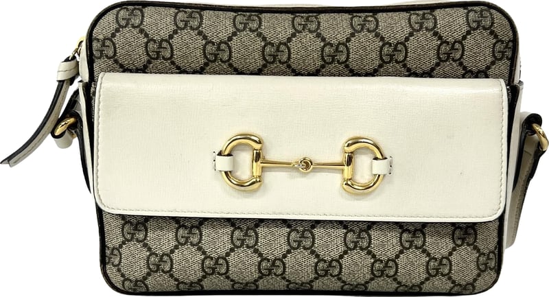Gucci Horsebit 1955 Flap Pocket Camera GG Coated Canvas and Leather Small