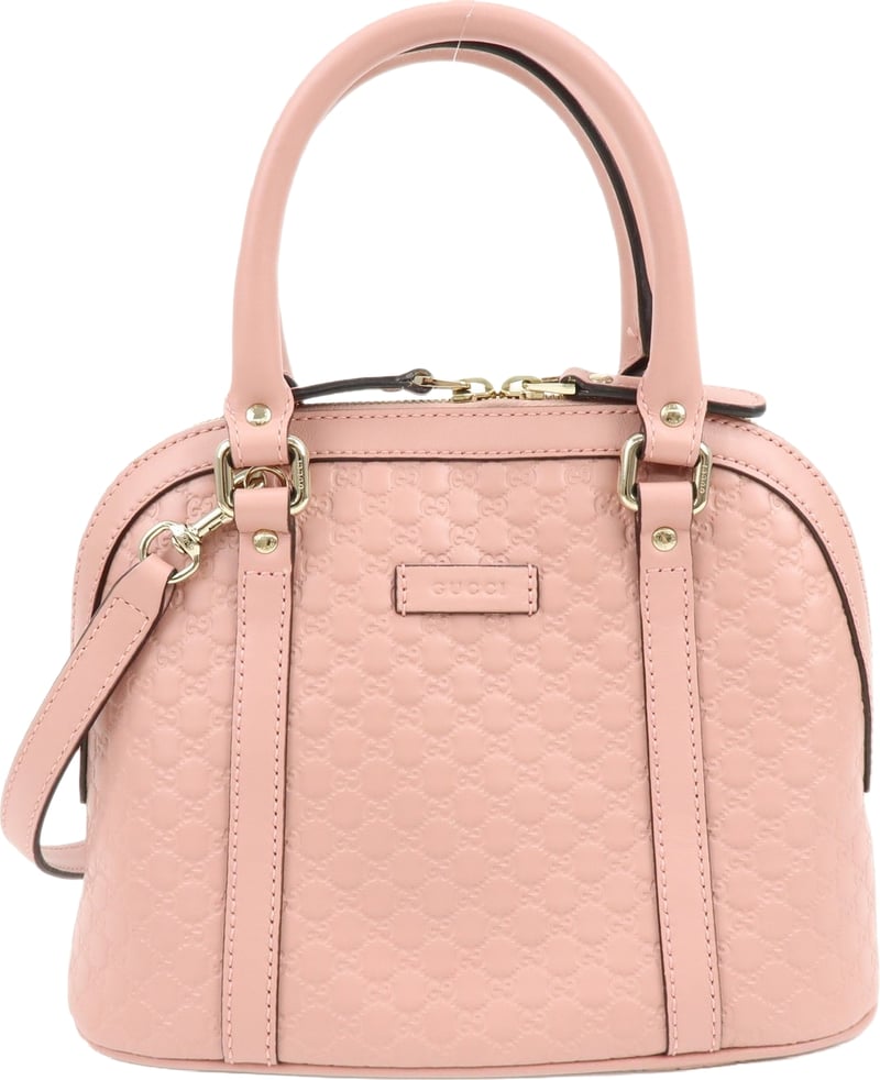 Gucci GG Charm Convertible Dome Satchel Guccissima Leather Medium