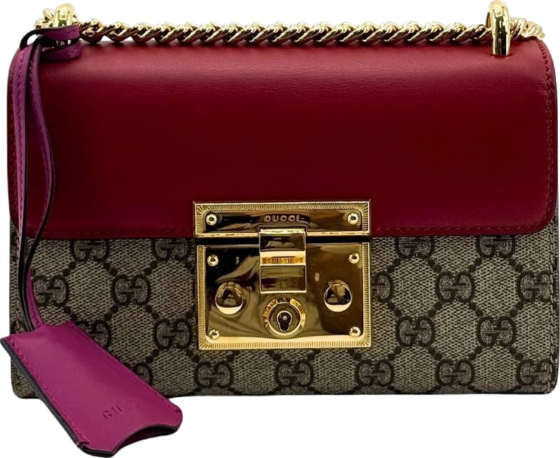 Gucci Padlock Clutch GG Canvas and Leather Large