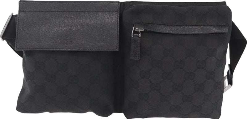 Gucci Two Pocket Belt Bag GG Canvas