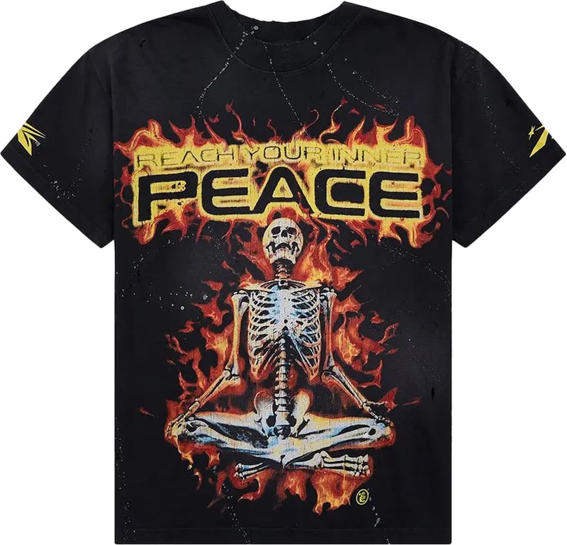 Hellstar Inner Peace Skeleton T-shirt 'Zwart'