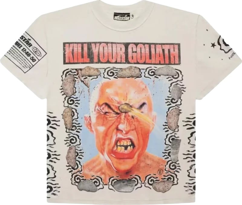 Hellstar Kill Your Goliath T-shirt 'Wit'