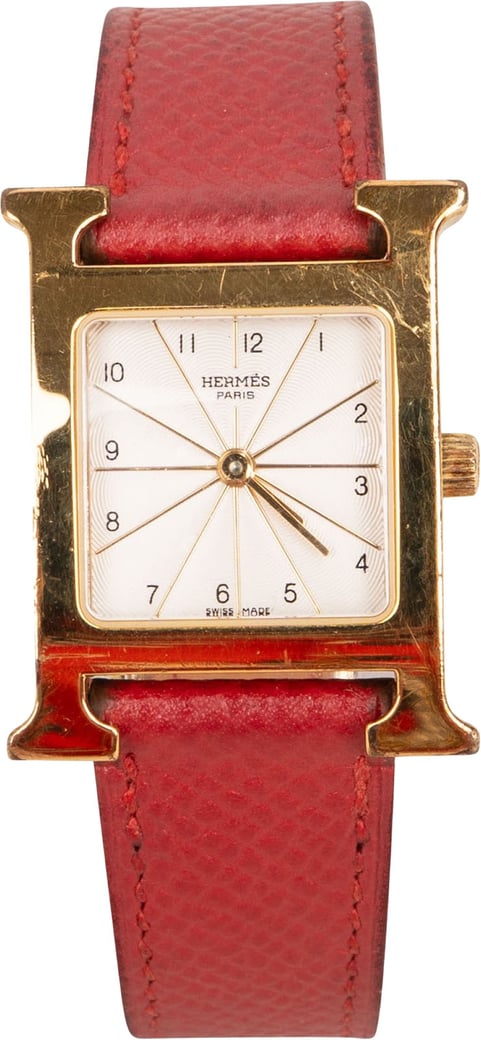 Hermès Gold Tone Heure H HH1.201 Women Watch